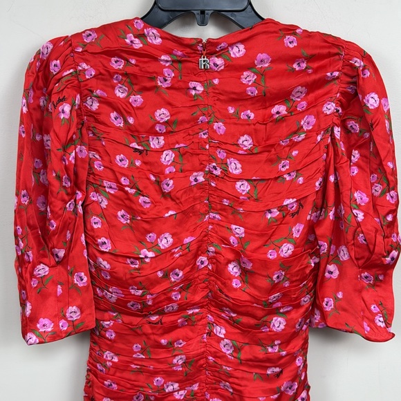 NEW ROTATE Floral Printed Mini Ruffle Dress 6 - Picture 12 of 16